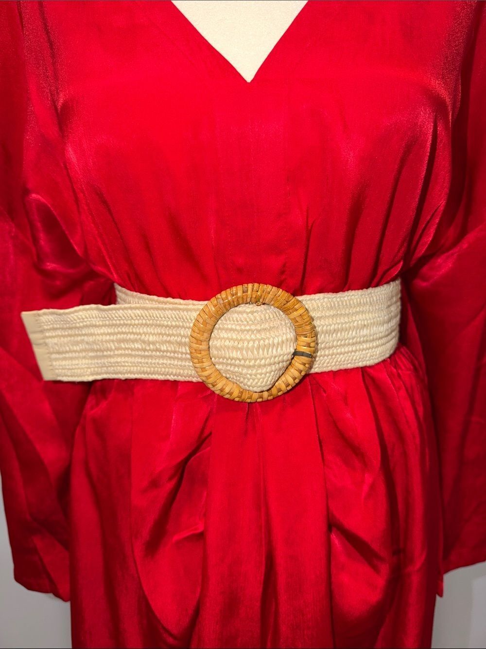 Stretch XS/S Raffia Belt Nude Natural